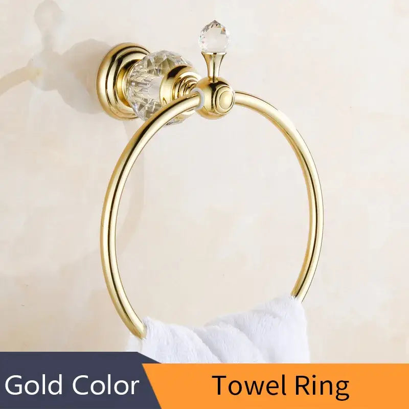 Crystal brass gold toilet paper holder bathroom accessory