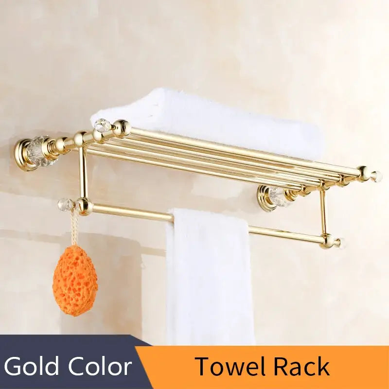 Crystal brass gold toilet paper holder bathroom accessory