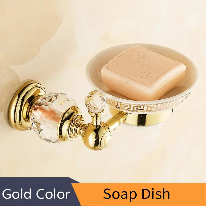 Crystal brass gold toilet paper holder bathroom accessory