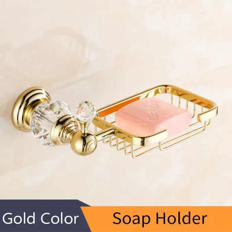Crystal brass gold toilet paper holder bathroom accessory