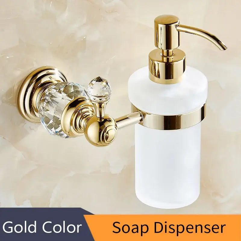 Crystal brass gold toilet paper holder bathroom accessory
