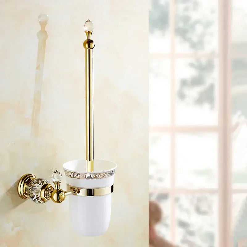 Crystal brass gold toilet paper holder bathroom accessory
