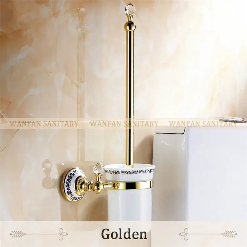 Crystal brass gold toilet paper holder bathroom accessory