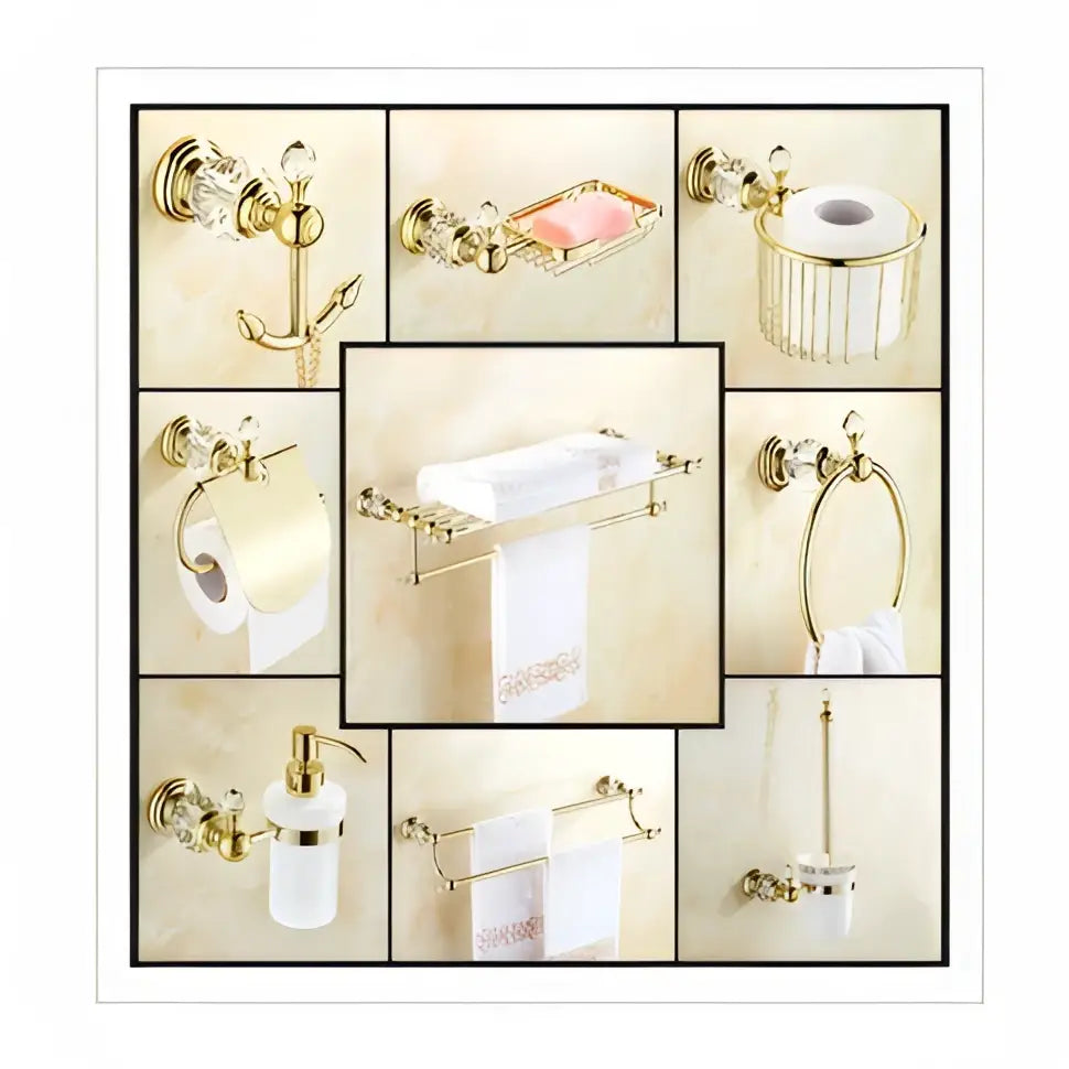 Crystal brass gold toilet paper holder bathroom accessory