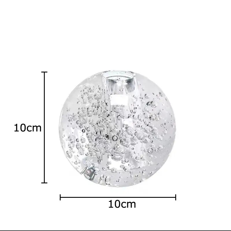 Crystal bubble ball vase with yellow artificial flowers for desk