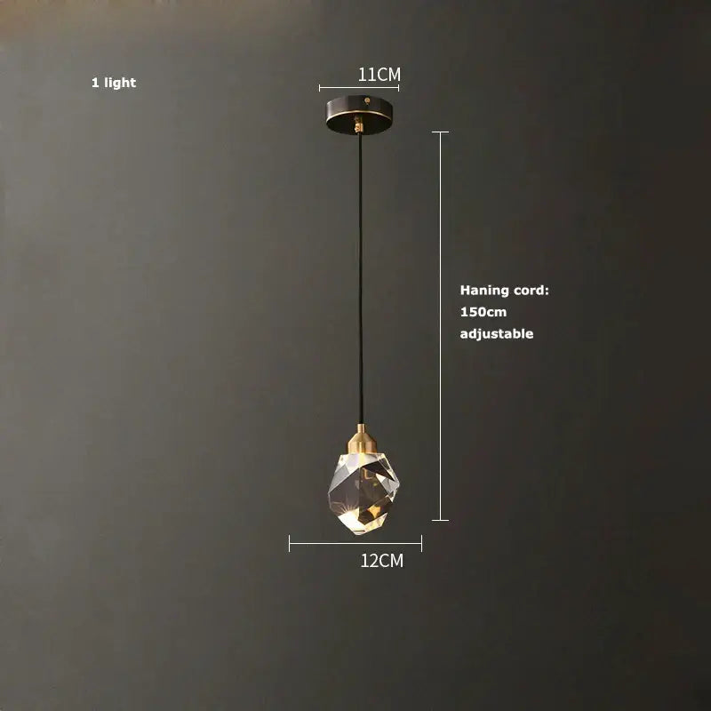 Crystal copper chandelier lighting gold & black dining room