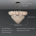 Crystal crown chandelier tiered glass light for living room