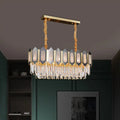 Contemporary gold crystal island pendant kitchen chandelier