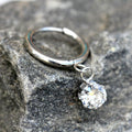 316L Stainless Steel Prong Set CZ Dangle Clicker Cartilage Ring