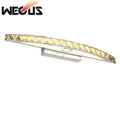 Curved chrome amber crystal bathroom wall sconce light