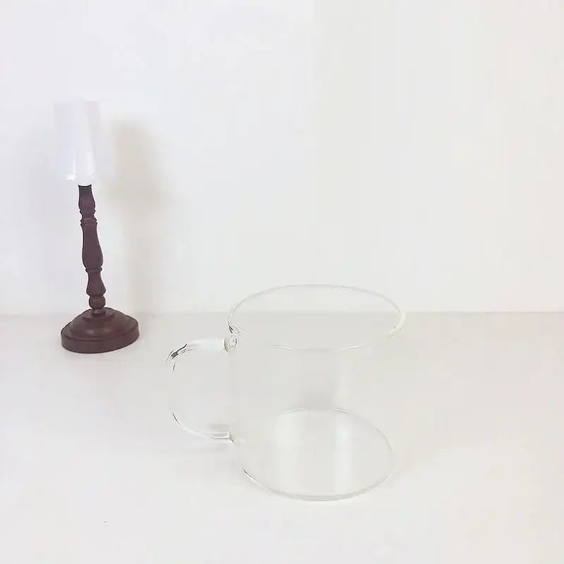 Cute cartoon cow pattern glass mug with spoon lid dining room