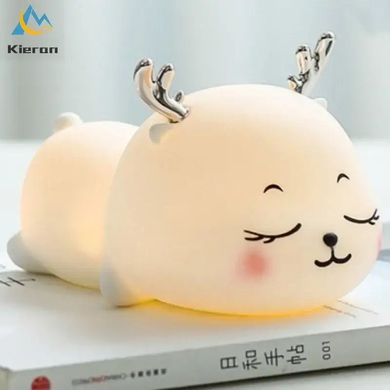 Cute cream colorful deer led lamp for bedroom