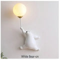 Cute polar bear wall lamp bedroom light in white blue & pink