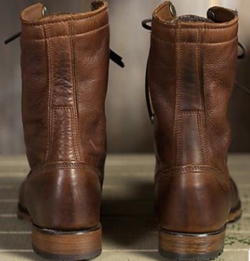Motorcycle Men's Retro Lace-Up Combat Striders Leather