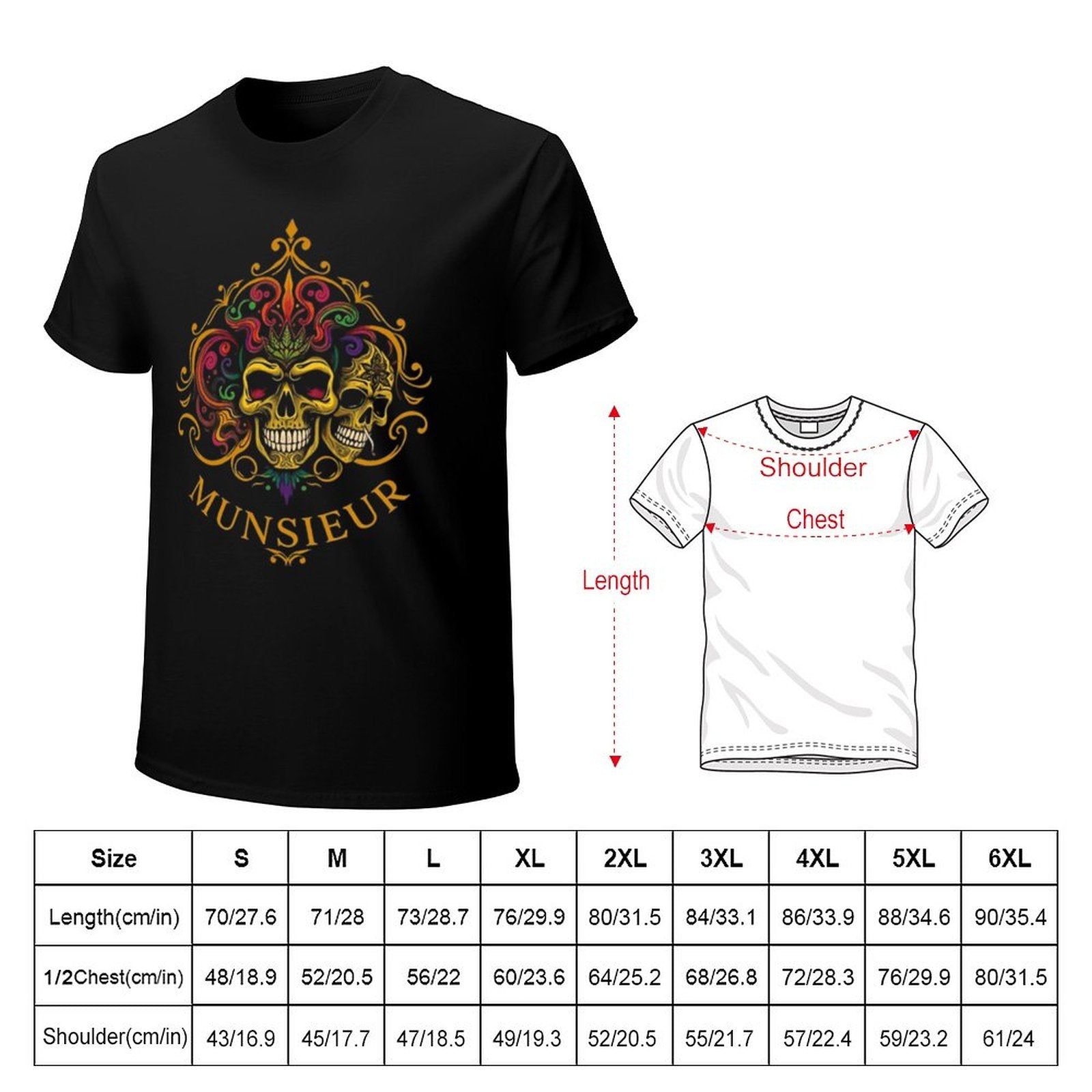 Men's Munsieur Brand Tee "Mardi Gras" Streetwear Design