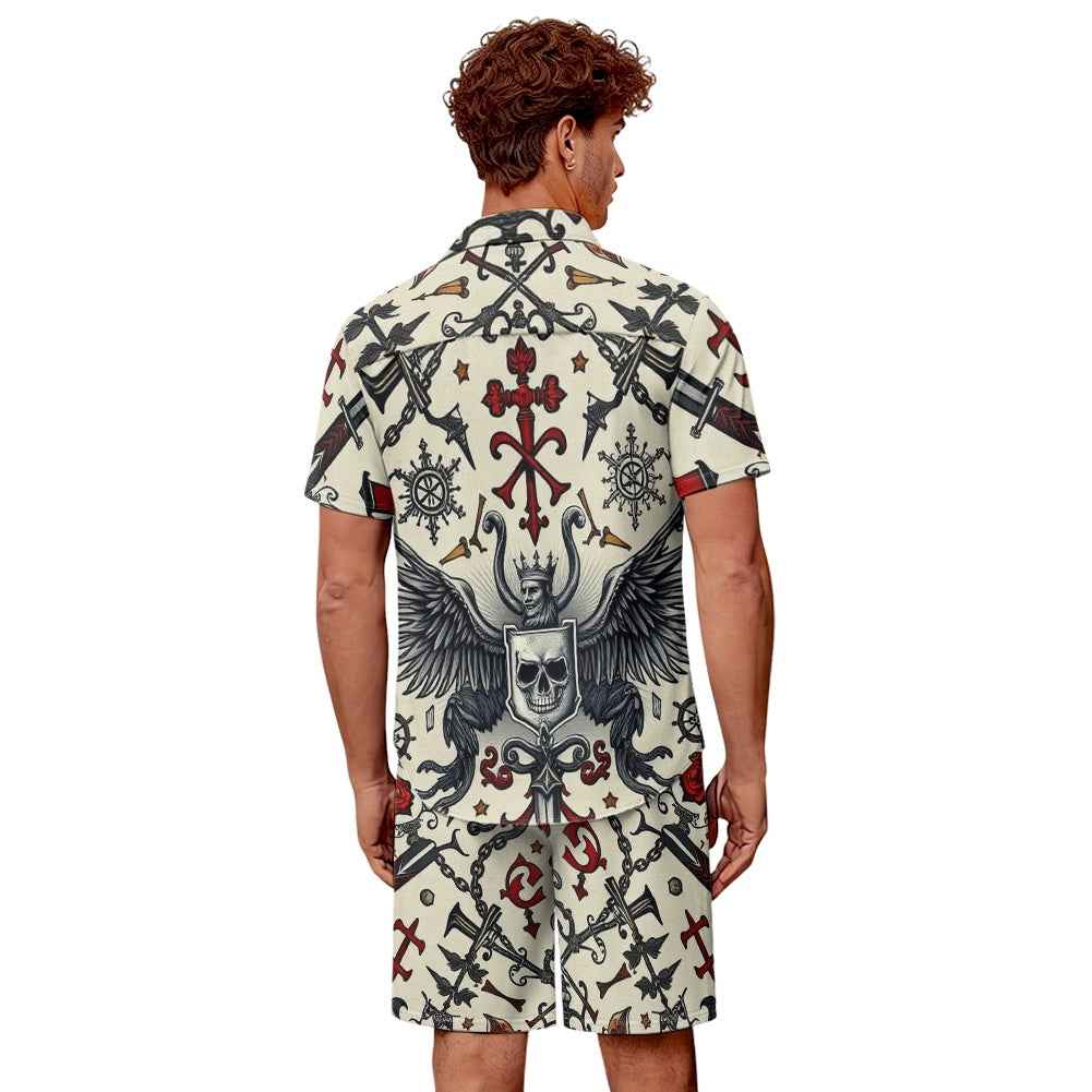 Men's Tropical Shorts Set - Two Piece Summer Beach Outfit