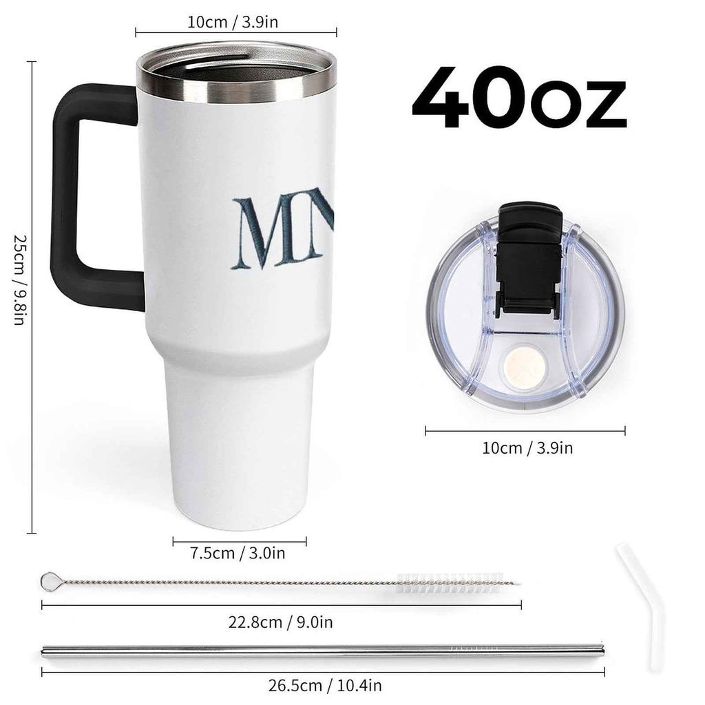 40oz Insulated Tumbler with Handle and Straw Munsieur Brand Accessories