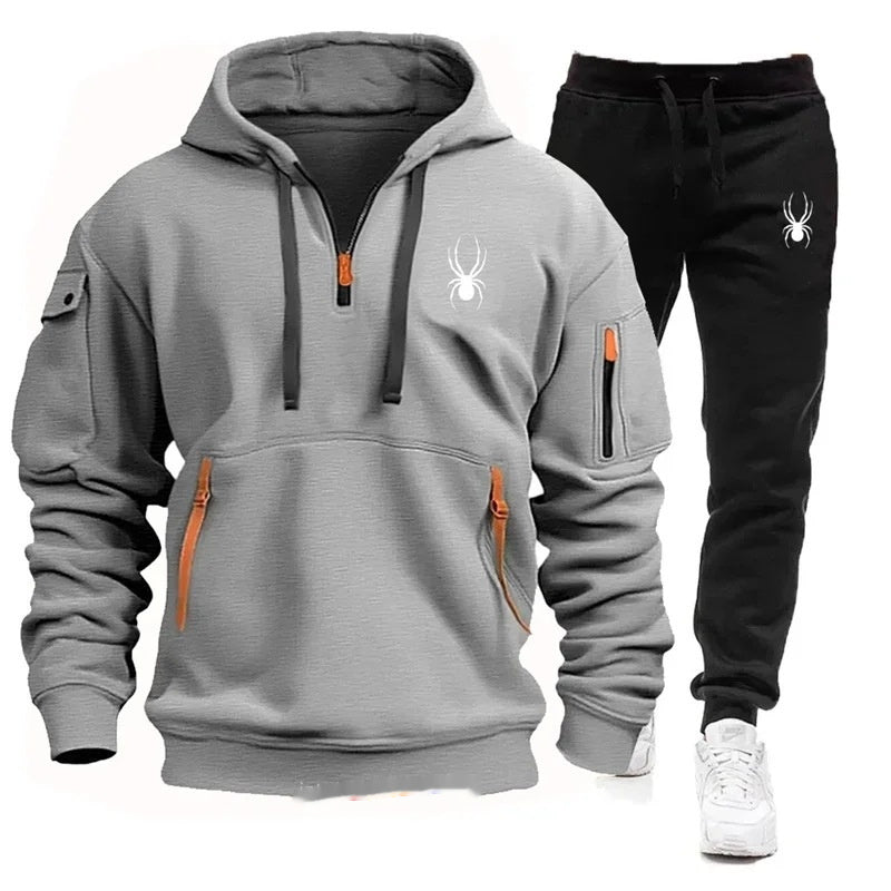 Casual Men's Jogger Set Pocket Polyester