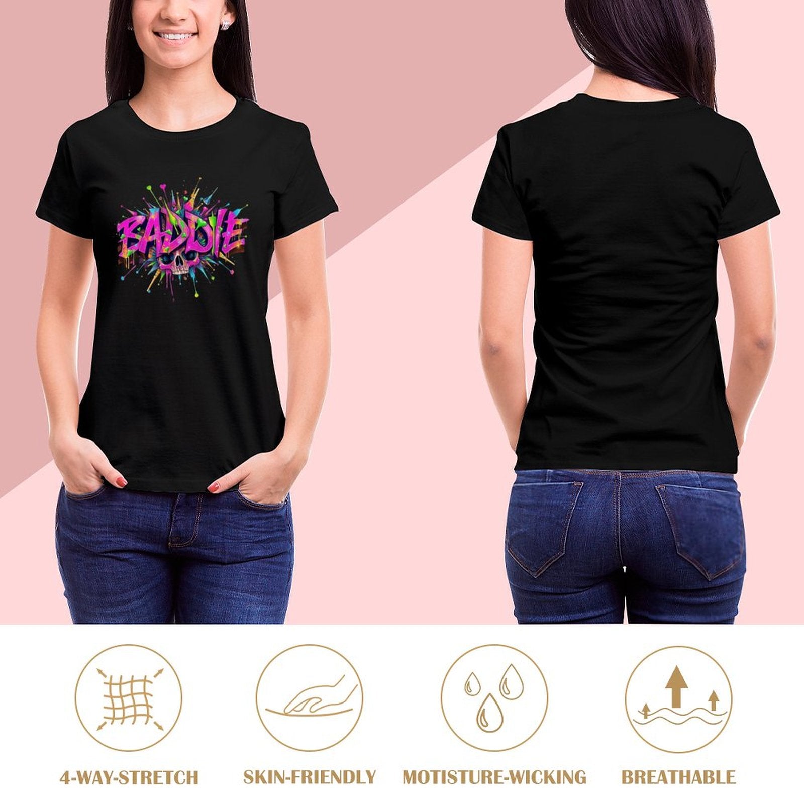 T-shirt for Women "Baddie" Streetwear Crown Co. 👑