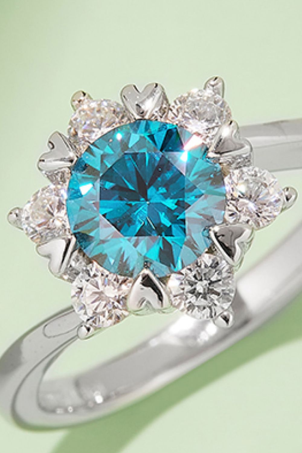 1 Carat Lab-grown Diamond Ring Moissanite 925 Sterling Silver Cluster