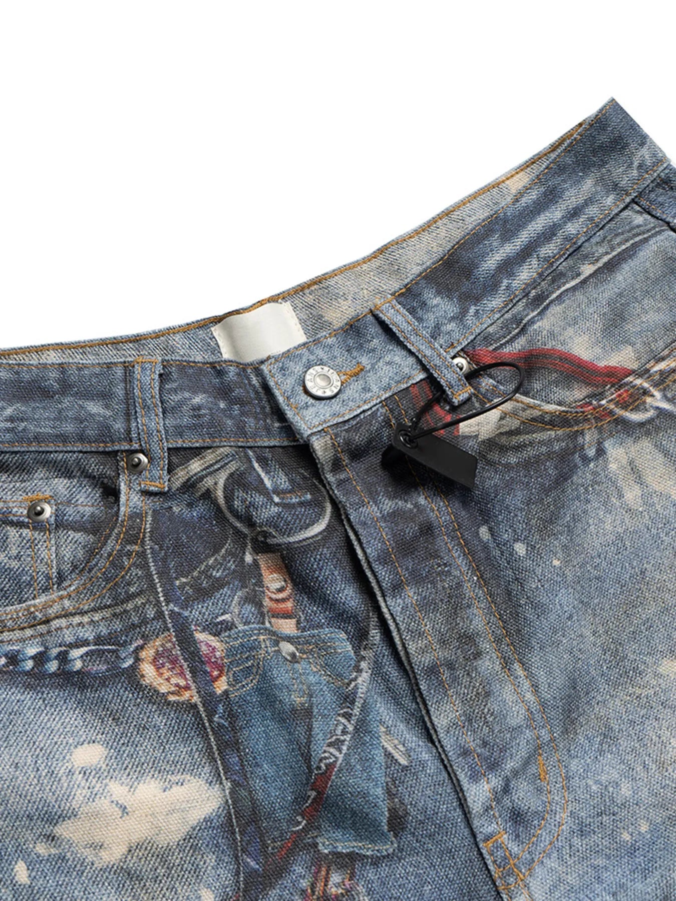 Men's Chain Print Denim Shorts