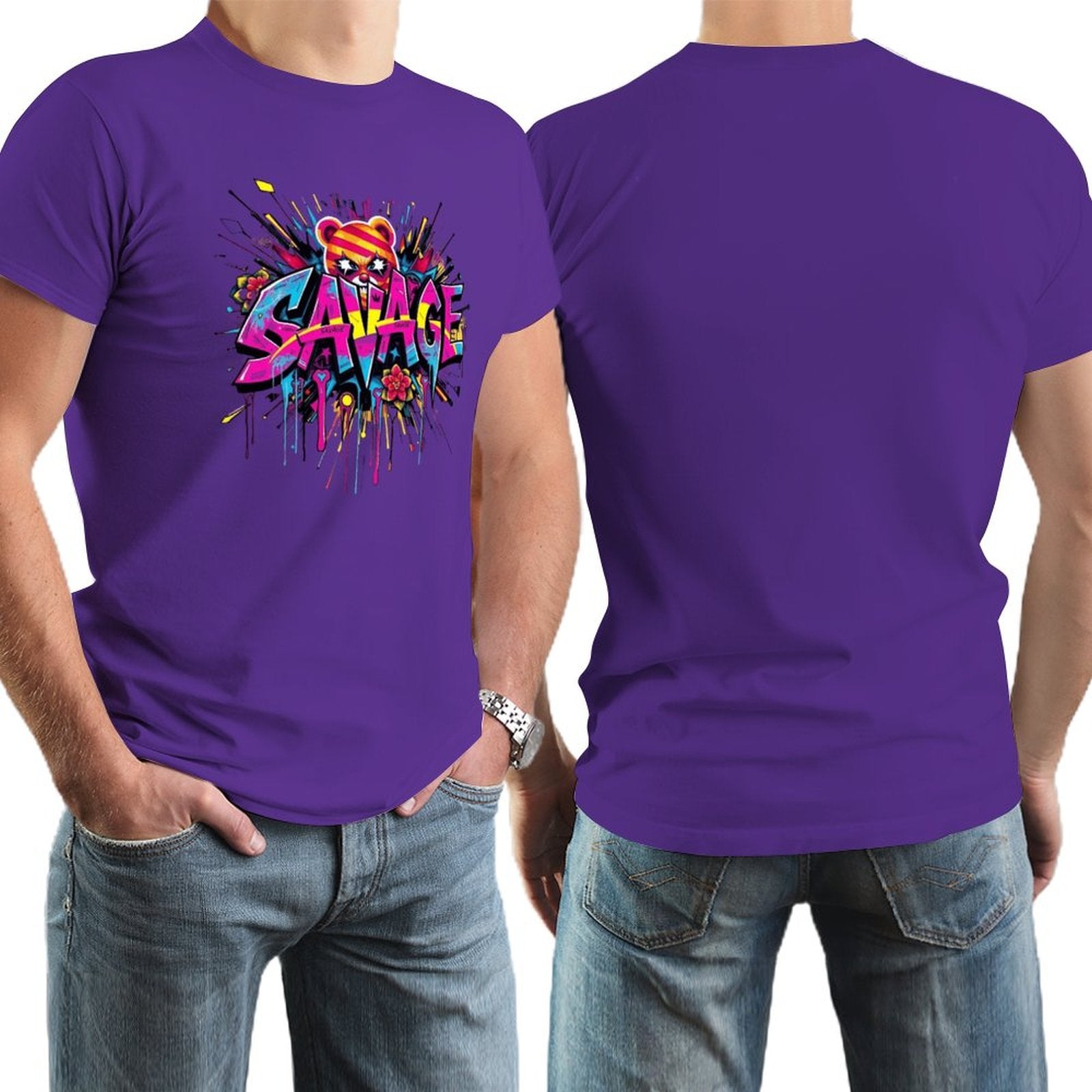 Tee for Men – "Savage" Graphic Streetwear Crown Co.
