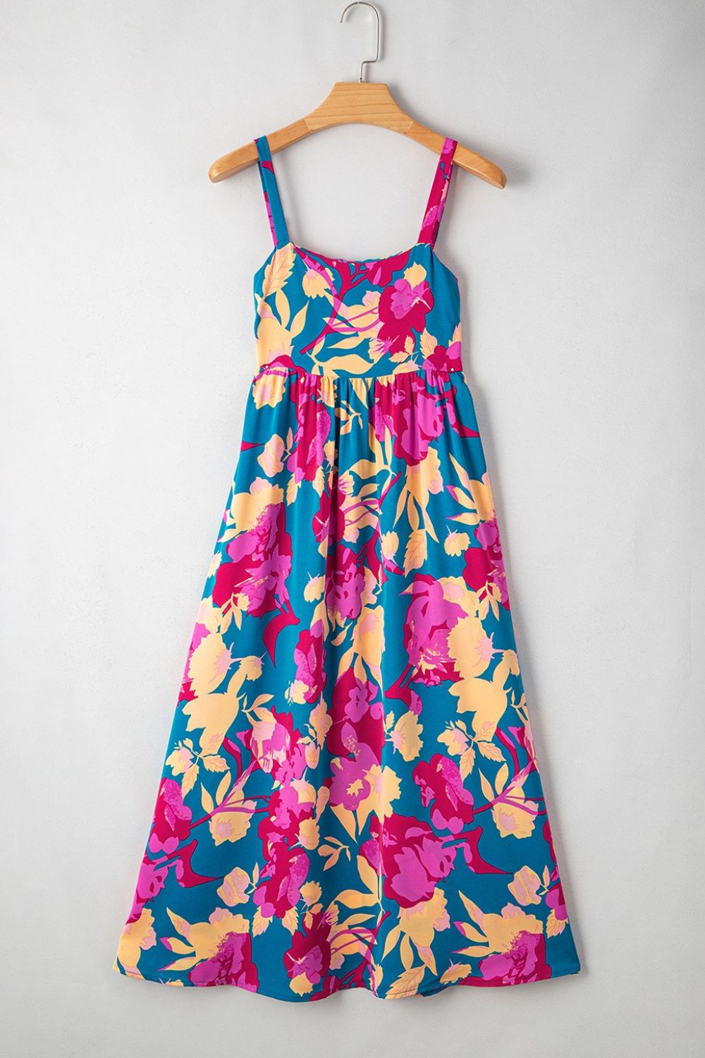 Floral Square Neck Cami Dress with Pockets