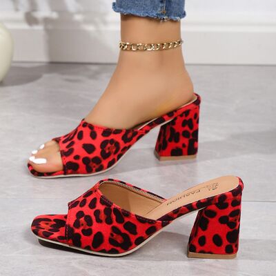 Leopard Block Heels Suede