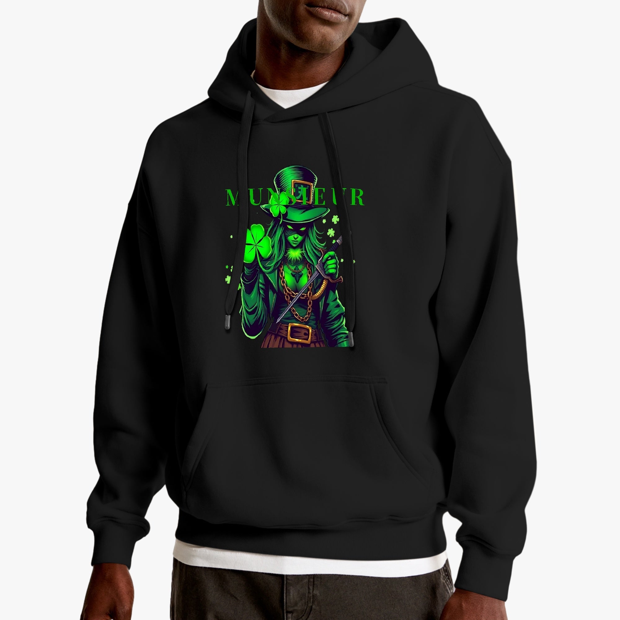 St. Patrick's Day Collection Munsieur Unisex Premium Pullover Hoodie Sweater Clover Gang Betty
