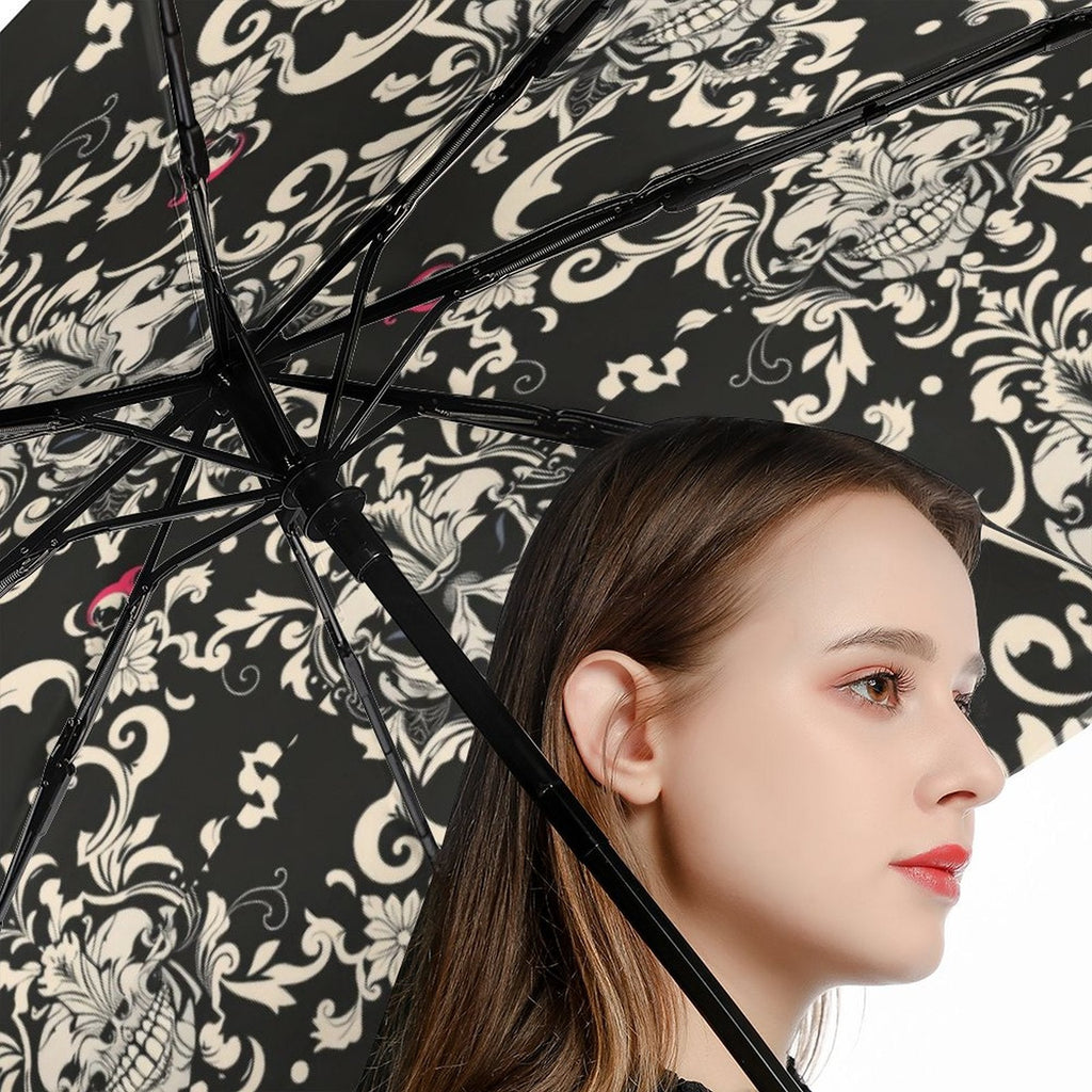 Automatic Umbrella with skull pattern inside & black outside Accessories