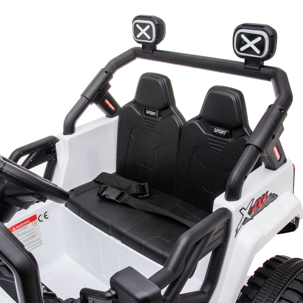 DAKOTT 12V Electric Off Road Ride On Truck with Remote Control for Kids - White