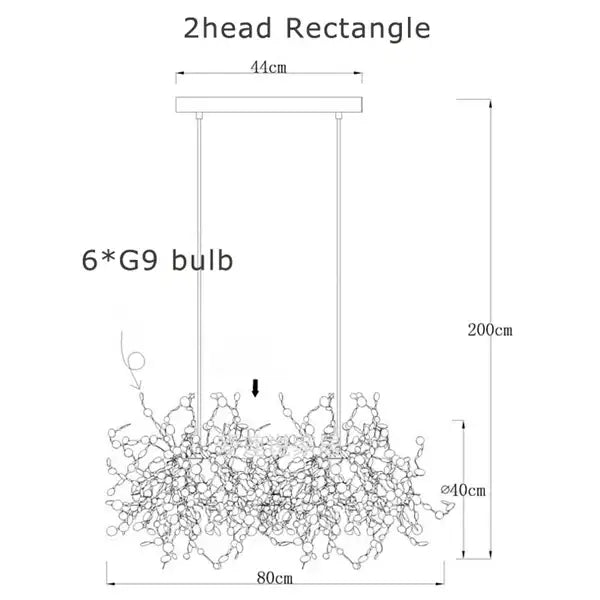 Dandelion gold & silver chrome leaf led chandelier dining room light