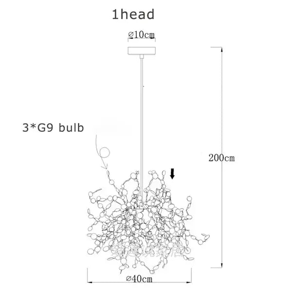 Dandelion gold & silver chrome leaf led chandelier dining room light