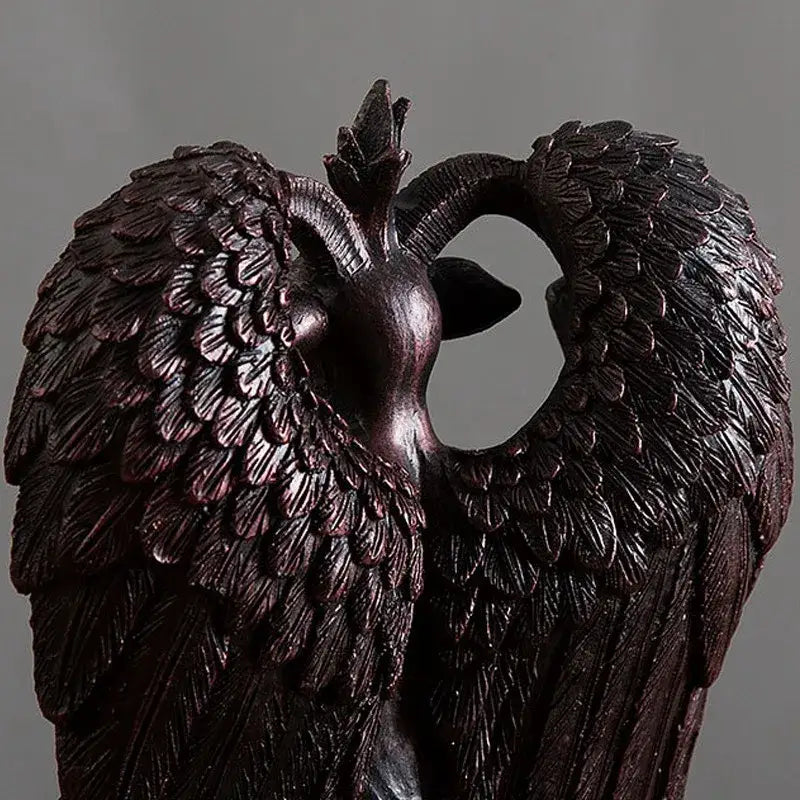 Dark bronze baphomet horned devil statue office gothic decor