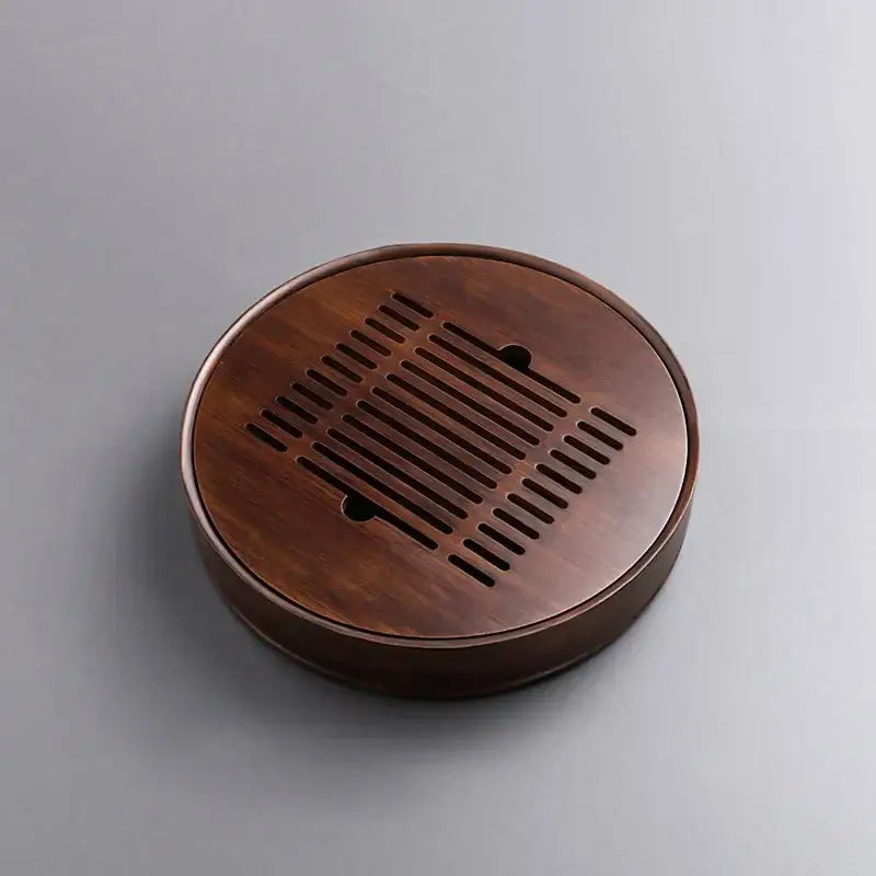Dark brown bamboo tea tray drainage board for dining room kung fu tea