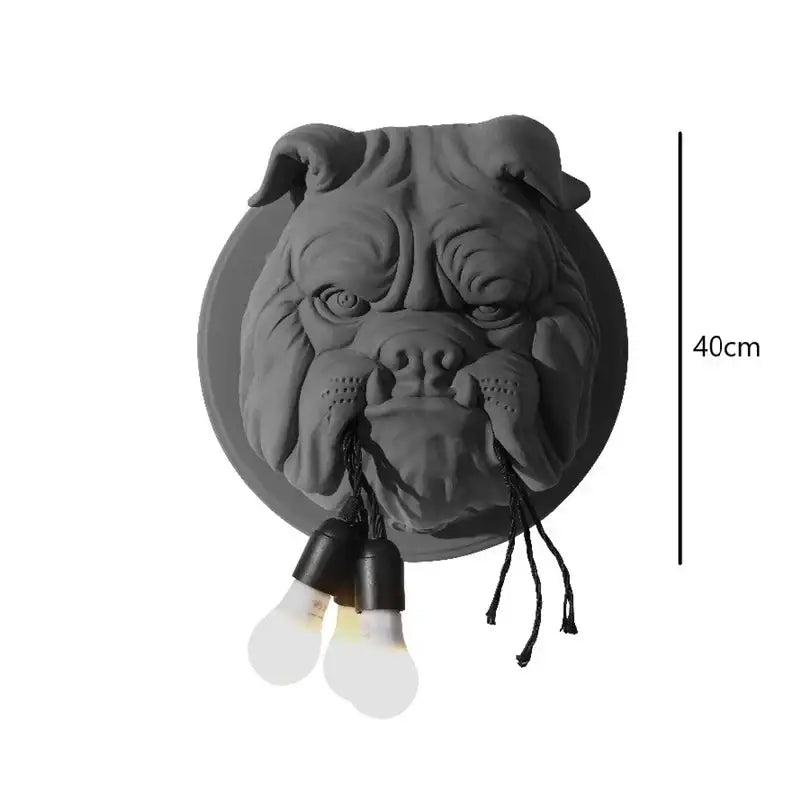 Dark gray bulldog wall lamp living room three bulb decor light