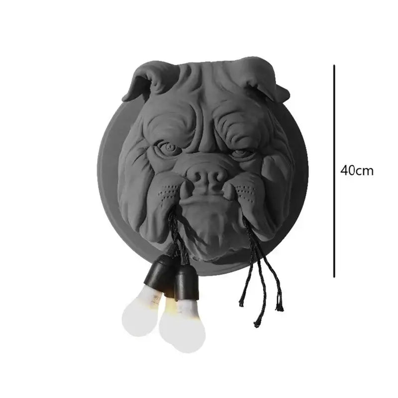 Dark gray bulldog wall lamp living room three bulb decor light