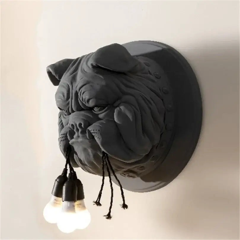 Dark gray bulldog wall lamp living room three bulb decor light