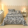 Dark gray cartoon print flannel sofa cover – living room blanket