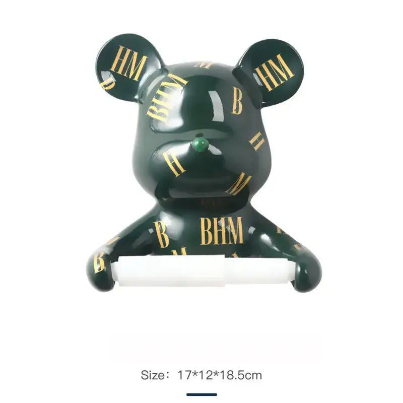 Dark green resin paper towel holder bathroom wall decor