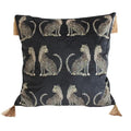 Dark green velvet leopard cheetah print cushion cover living room
