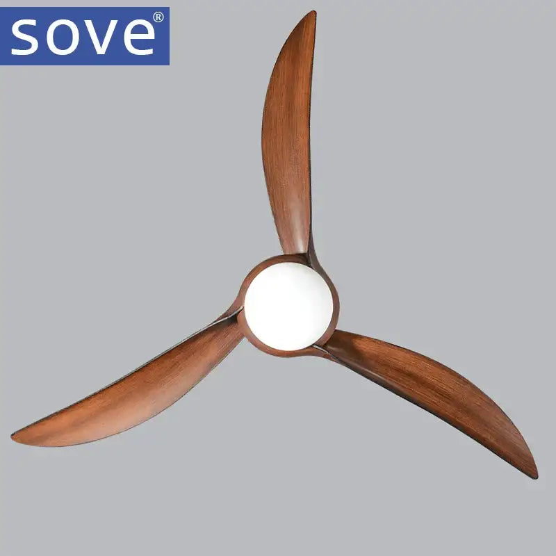 Dark wood led village ceiling fan bedroom with remote control