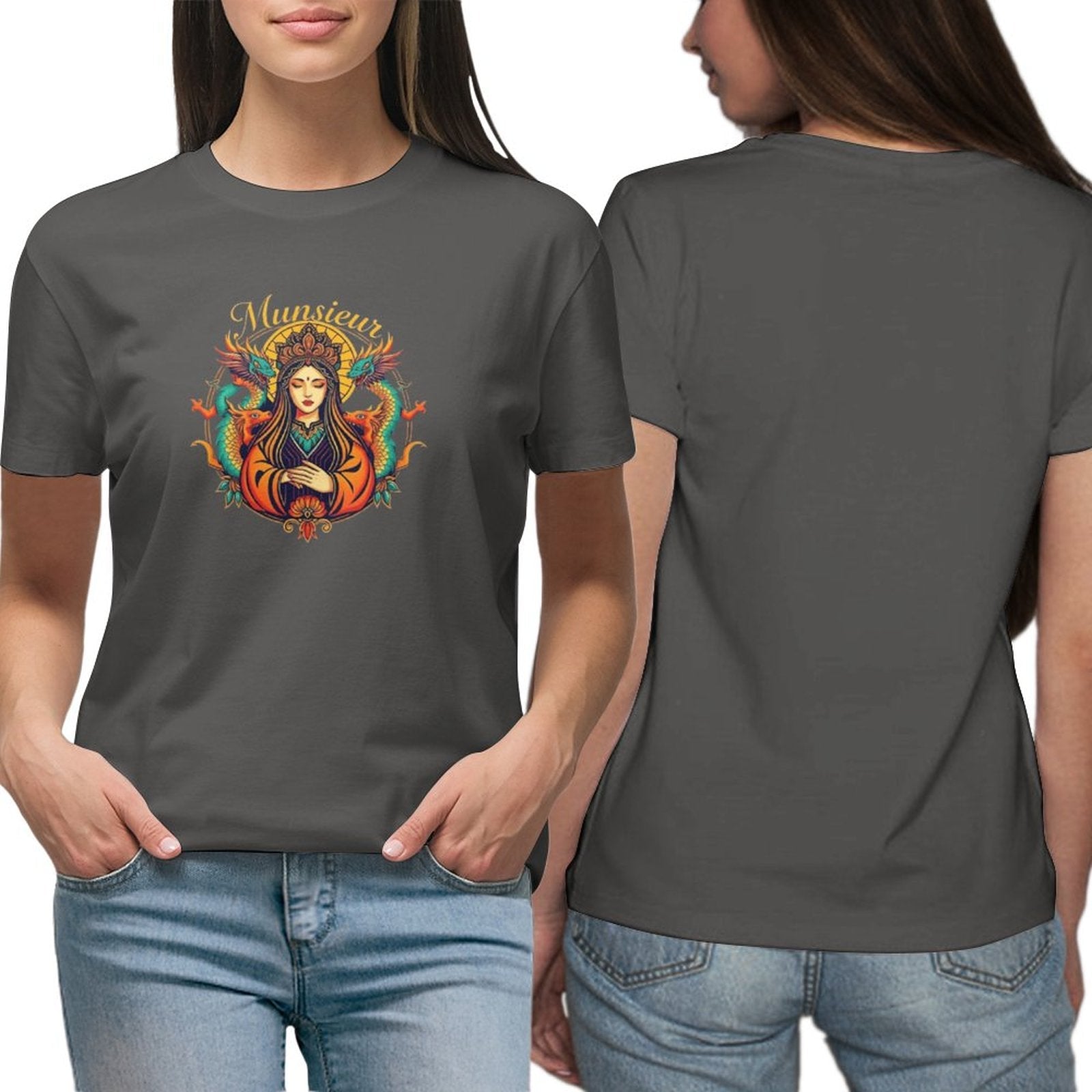 MUNSIEUR Premium Fit Timeless Luxury T-Shirt for Women