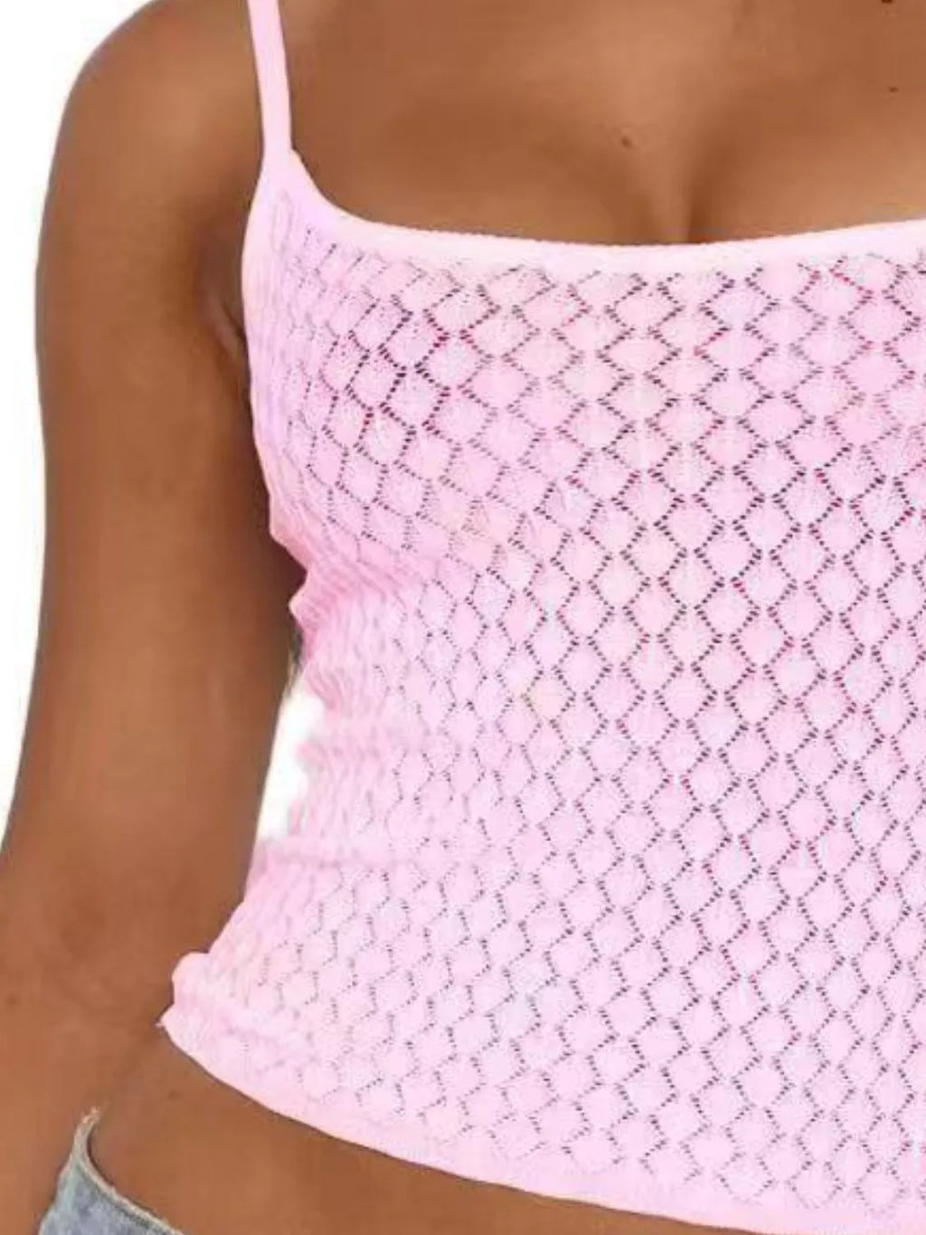 Lace Square Neck Cami T-shirt Wakanda Stripe