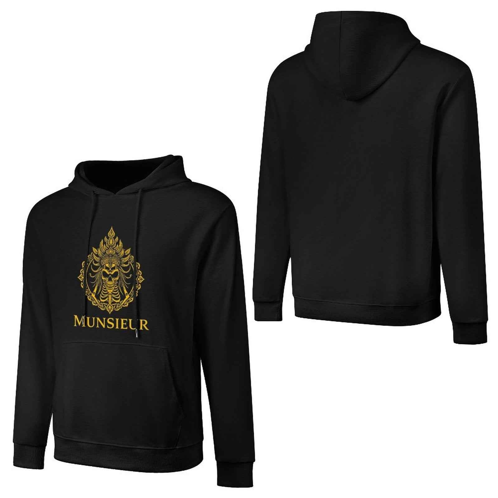 Phantom Threads Hoodie - Intricate Skull Embroidery Gothic Streetwear