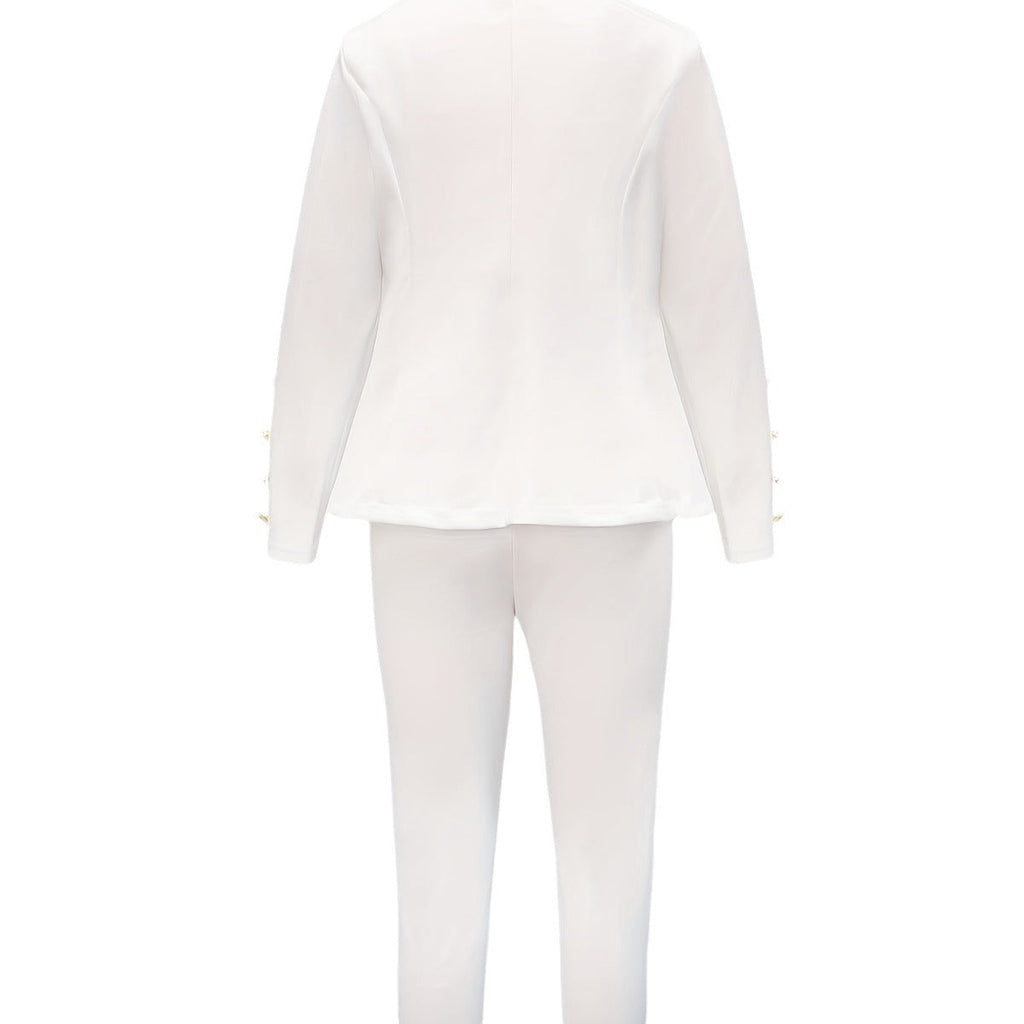 Women's Business Suit Set Jacket + Trousers Solid Color Temperament Commute Casual Suit