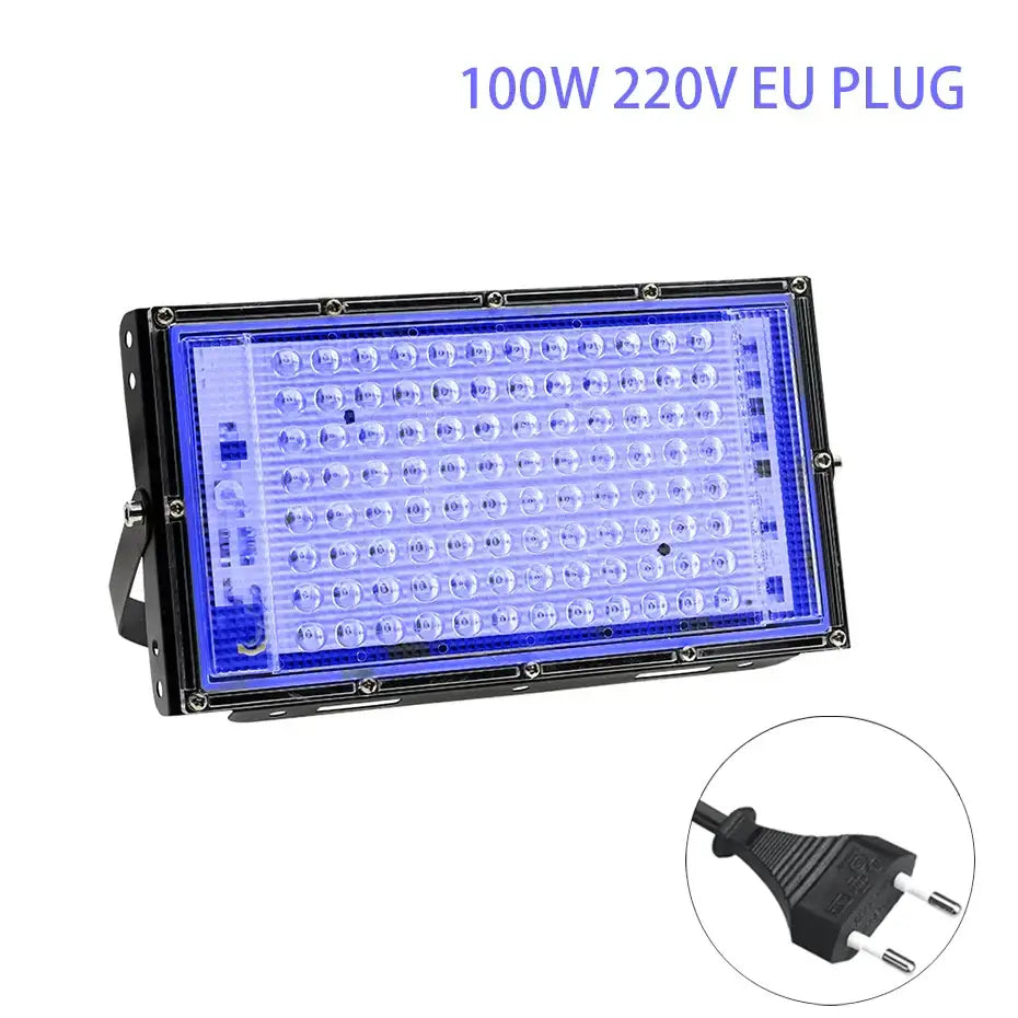 Decorbites 100w led uv blacklight panel for party room bright blue led