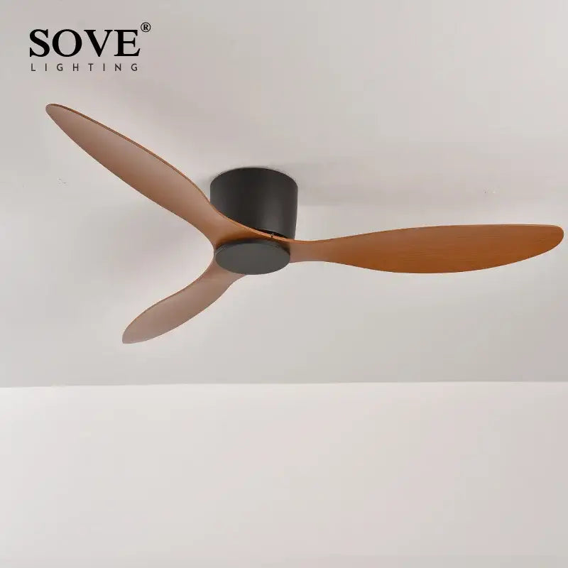 Modern white dc ceiling fan with remote control bedroom light wood