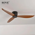 Modern white dc ceiling fan with remote control bedroom light wood