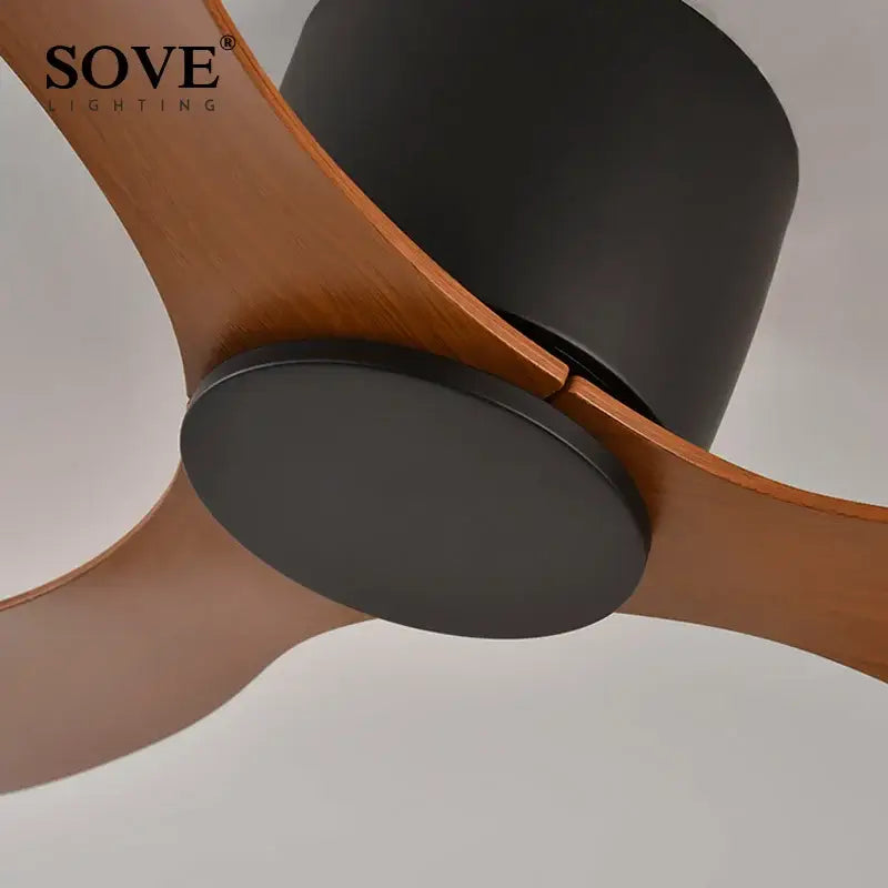 Modern white dc ceiling fan with remote control bedroom light wood